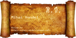 Mihai Vendel névjegykártya